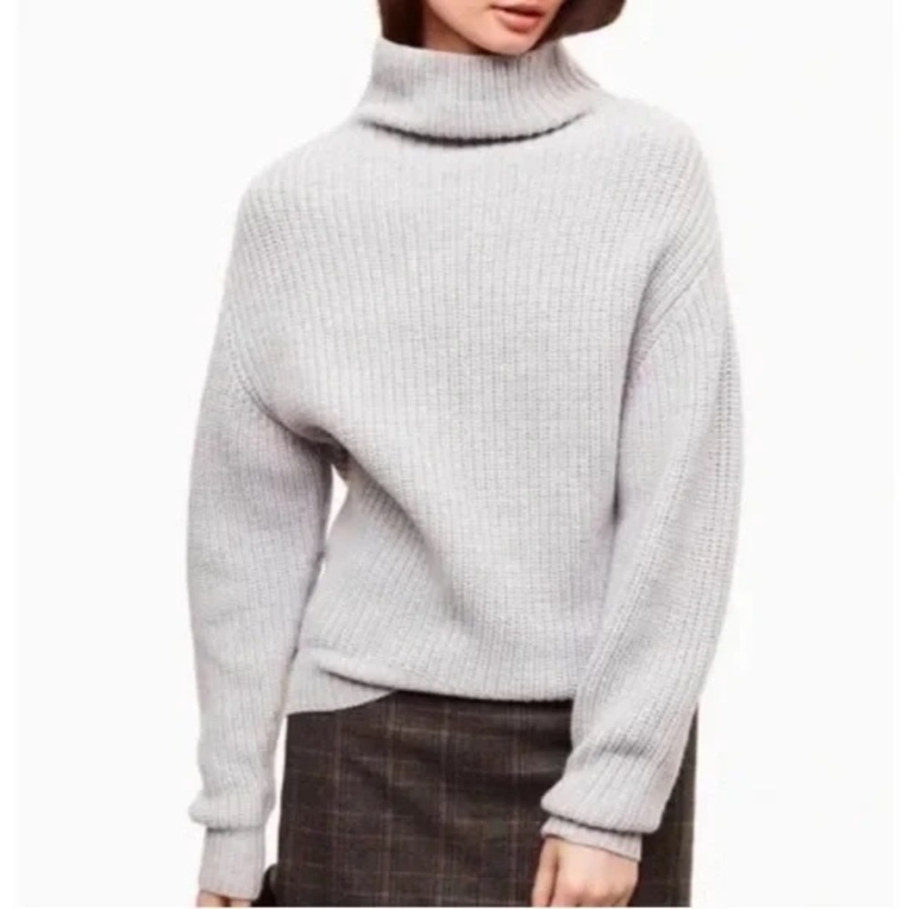 Aritzia Wilfred Light Gray Montpellier Mockneck sweater